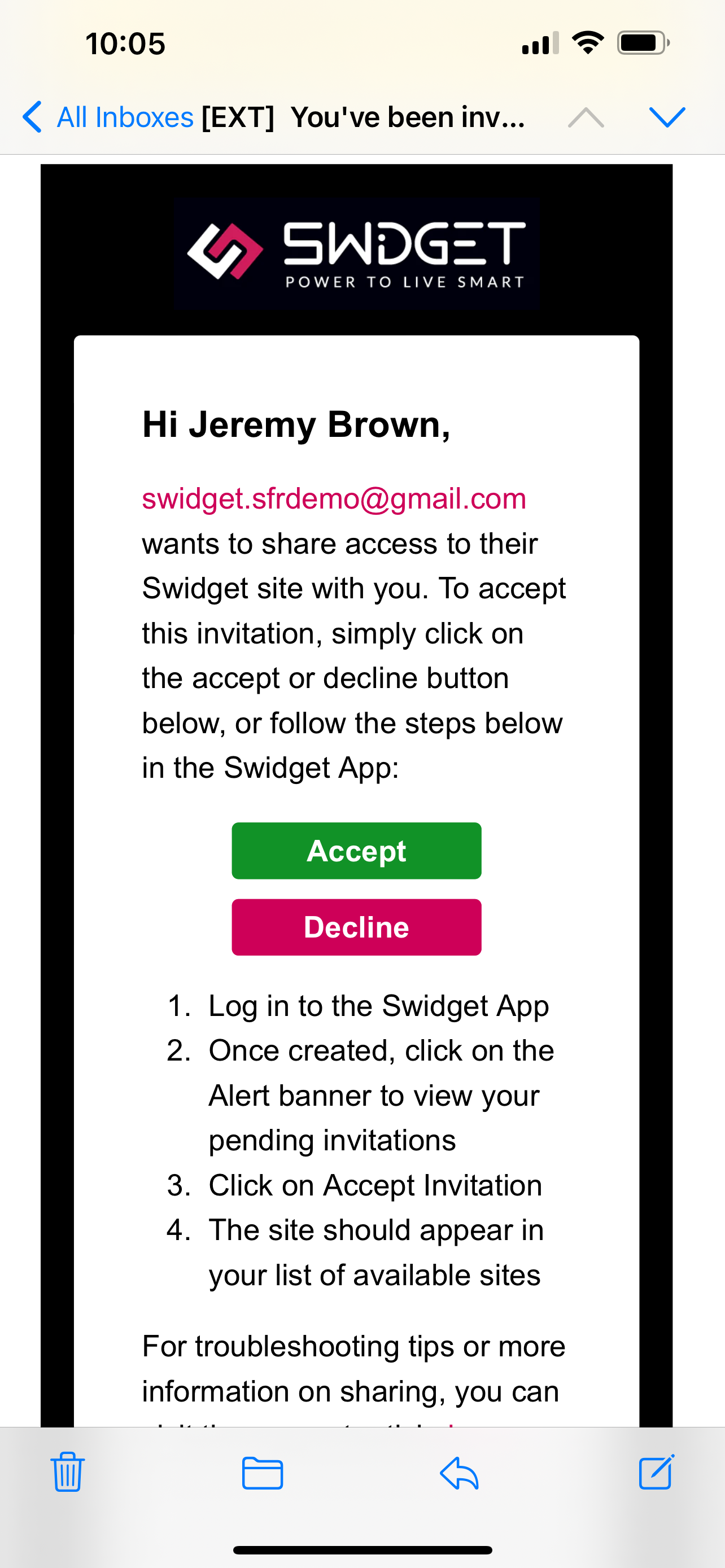 Accept Invitation