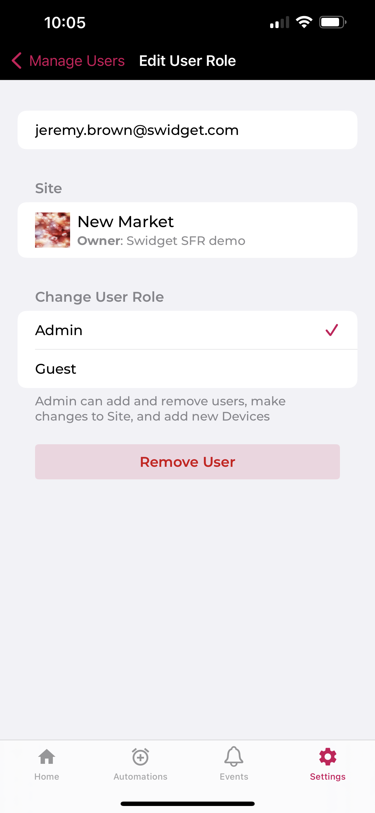 Edit User Role