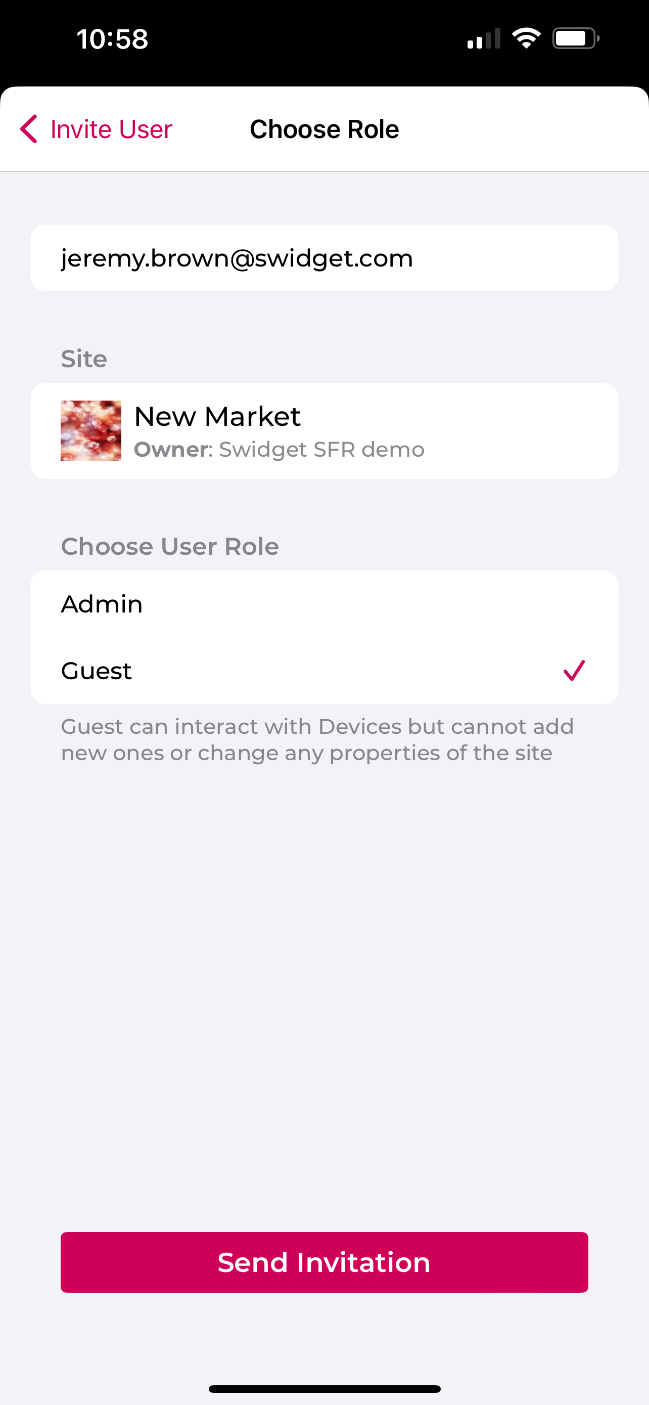 Choose Role - Guest