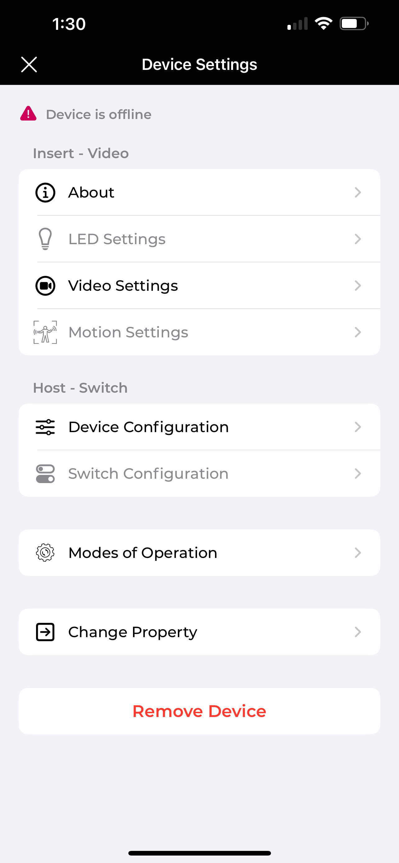 Device Settings